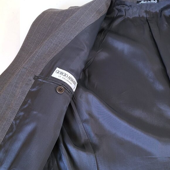 Giorgio Armani Virgin Wool Blazer Made in Italy Size 41 Reg One Button Striped - Picture 11 of 14